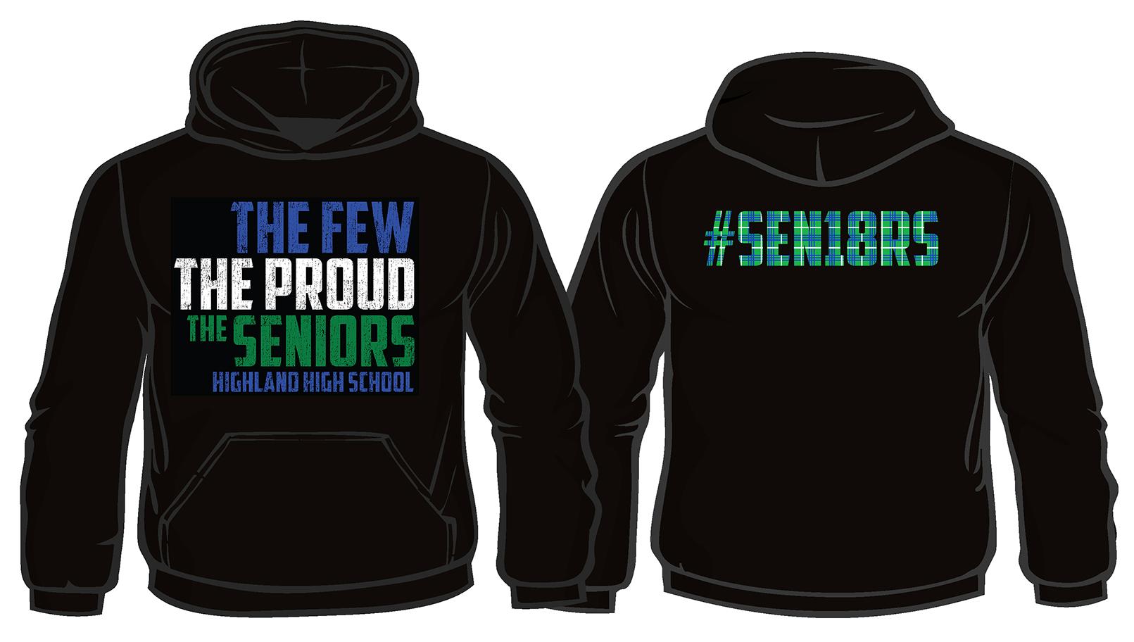 The front and back of the Seniors Sweatshirt.