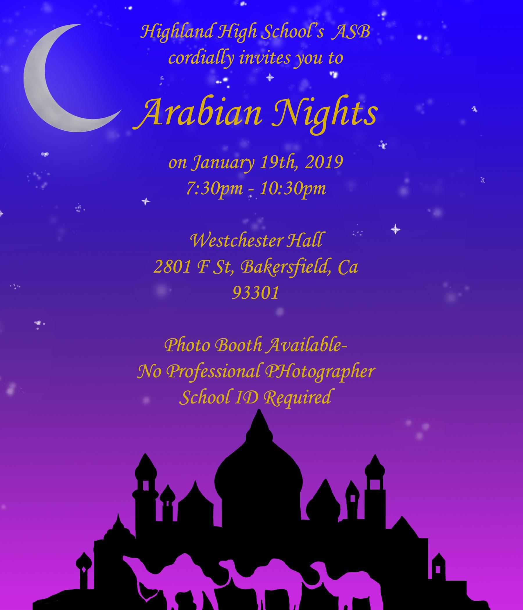 Highland ASB cordially invites you to ... Arabian Nights (this year's Formal)